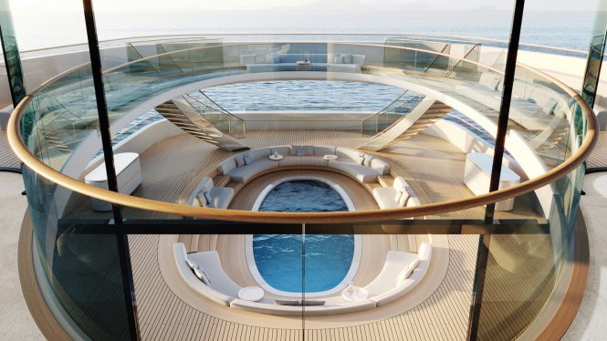Erstaunlicher Pool an Bord des Superyacht-Konzepts Pure © Feadship
