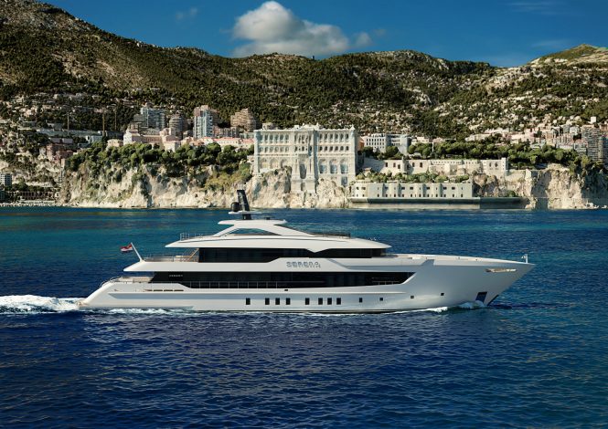 Projektdarstellung der Luxusyacht SERENA © Heesen Yachts